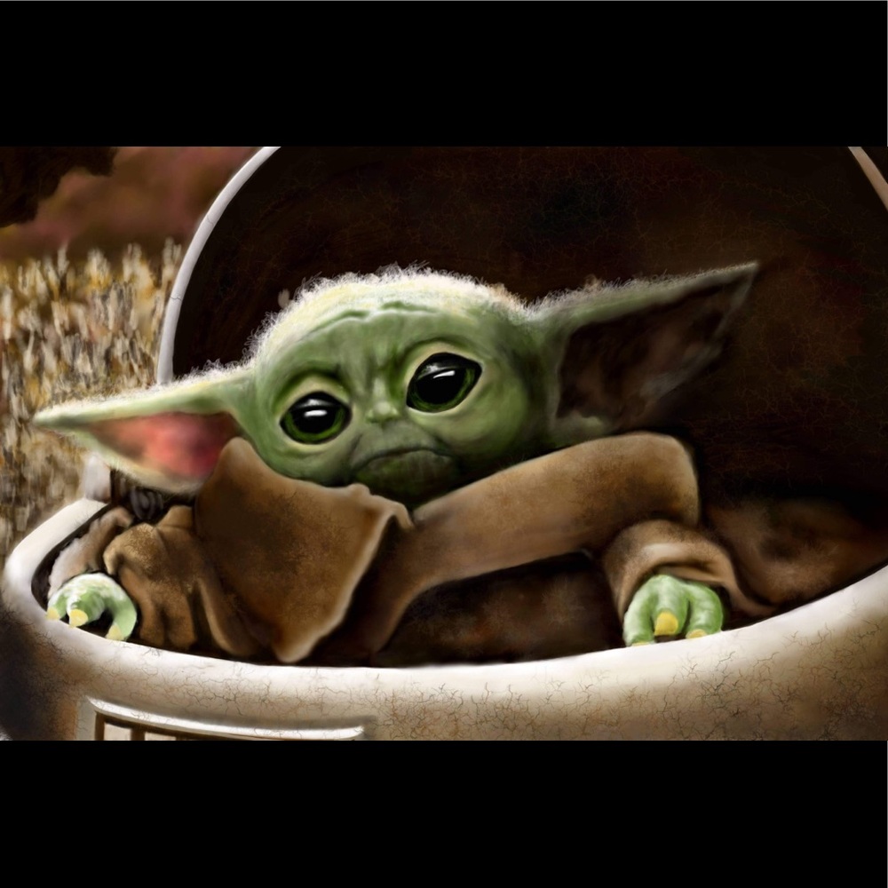 Print of my original art work,  Baby Yoda.
